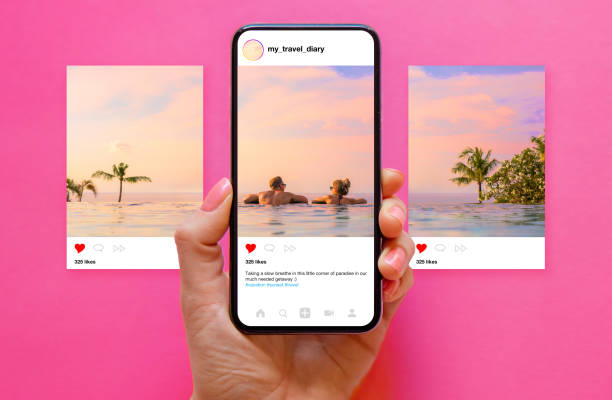 mockup for social media post with photo carousel